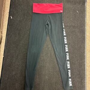 Pink foldover waist yoga